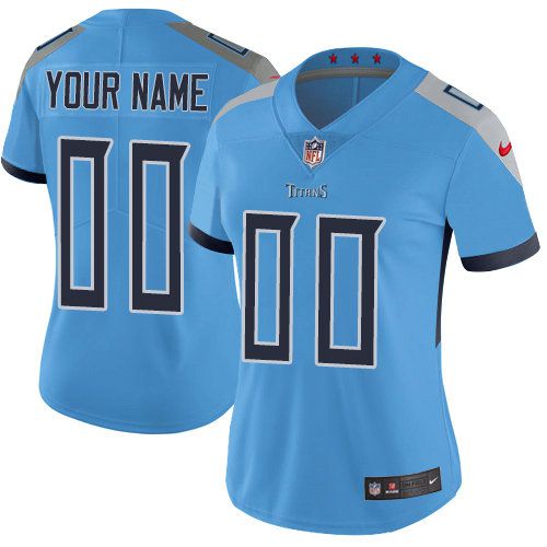 2019 NFL Women Nike Tennessee Titans Light Blue Alternate Customized Vapor jersey->customized nfl jersey->Custom Jersey